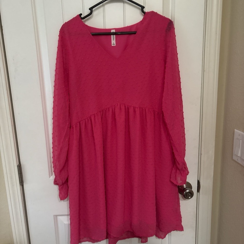 Zenana Outfitters Vibrant Pink Casual Dress